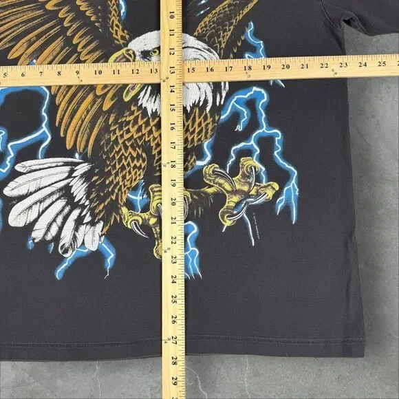 USA Thunder Lightning Bald Eagle Faded Modern Reprint Travis Scott Style - M/L - Picture 5 of 7